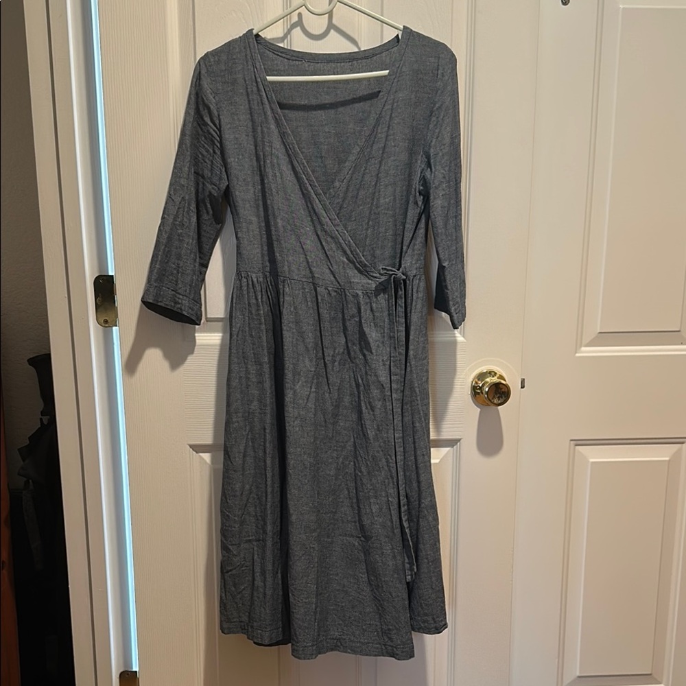 Elegant Gray Wrap Dress